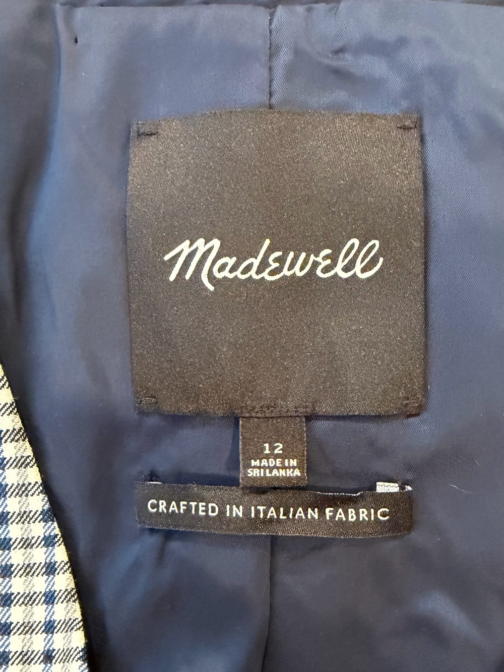 Madewell Sz 12 Waisted Houndstooth Vest In Yarn Die Wool Blend 4 Buttons Lined - Picture 8 of 12